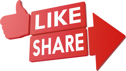 3D Like And Share Red Web Icon